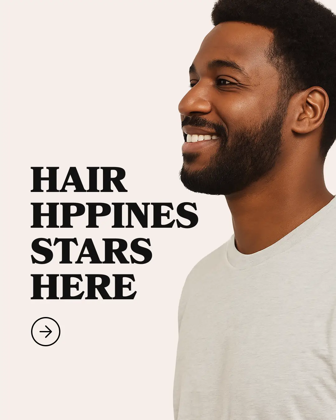 Samson awareness ad with model and hair happiness headline